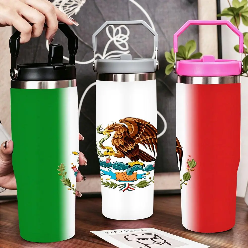 Eagle with snake on cactus Stainless Steel Tumbler with Lid & Straw | 40oz 30oz 22oz 20oz 12oz Double Wall Vacuum Insulated Cup, Keeps Cold & Hot, Leak Proof BPA-Free Travel Mug for Gym Office Car