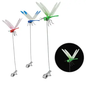 3PCS Outdoor Dragonfly Rod Clip, GardenMetal Dragonfly Clip. Natural OrganicConcept, 3D Dragonfly Garden Decoration,Creative Home Accessories, A garden birdand flying insect dispersal device suitable forindoor and outdoor gardens