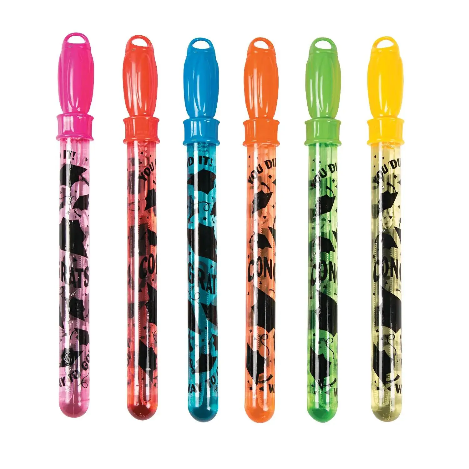 14 3/4" Big Graduation Multicolor Plastic Bubble Tubes - 12 Pc.