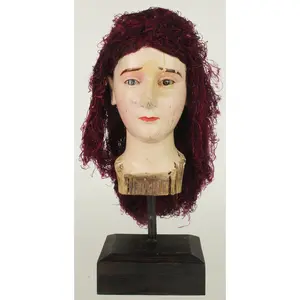 Antique Vietnamese Saint Figure Head | 11"