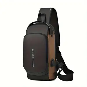 【Local Delivery】Maxoner  Men's Trendy Oxford  Sports Belt Bag with Combination Lock Adjustable shoulder strap Anti-theft Sling Bag Sling Crossbody Bag for Outdoor Backpack Waterproof Compact Fathersdaygift Fashionable Durable