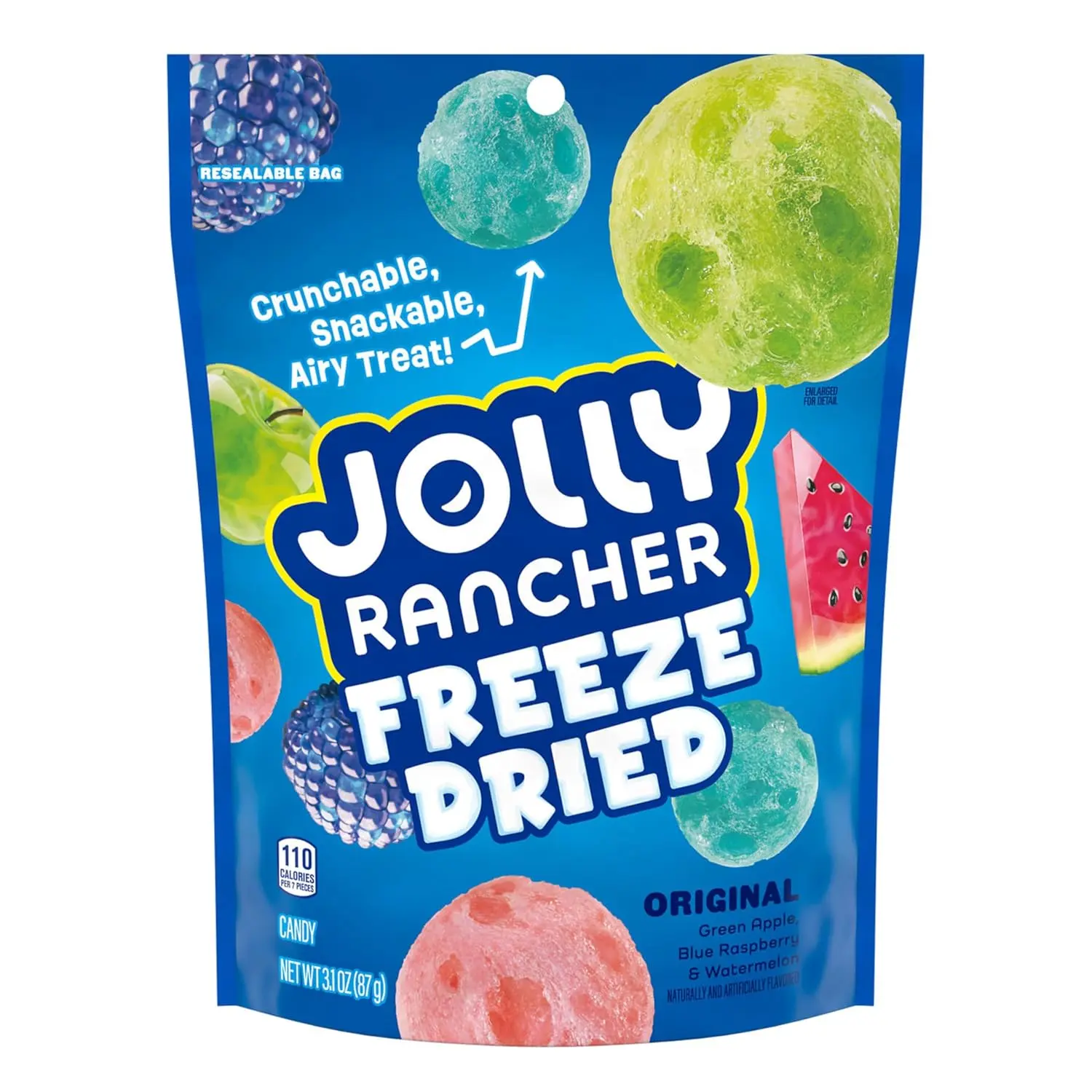 Jolly Rancher Freeze-Dried Original Fruit-Flavored Candy Bag, 3.1 oz