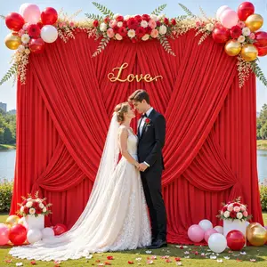 Wrinkle-Free Backdrop Curtain Set, 2-Pack Polyester Drapes 5x7ft or 5x10ft for Photoshoot Backgrounds, Holiday Party, Fairy Lights, Balloons & Home Decor tiktokshopspringglowup,summervibes