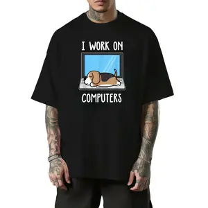 Casual Loose-Fitting T-Shirt for Dog Lovers Featuring a Sleeping Beagle Design