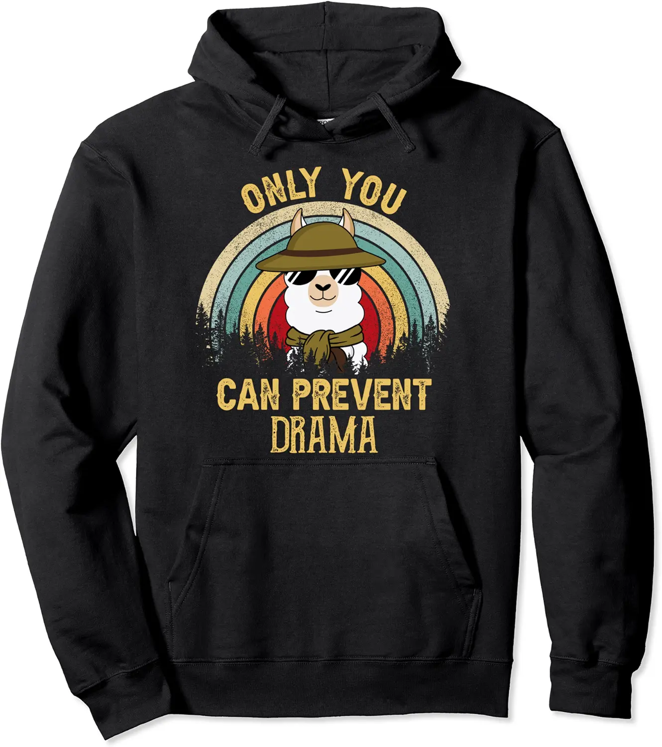 Only You Can Prevent Drama Llama Camping Vintage Gift Pullover Hoodie - Brayanner Shop 76B0CB18TZJG