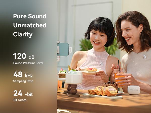 Deals For Your Days！Hollyland Wireless Microphone LARK A1 for iPhone & Android 45kHz/24bit, Magnetic Mini Mic for Podcast, Vlogging