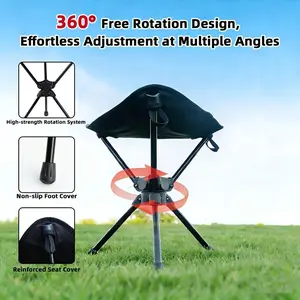Outdoor portable folding chair, supporting 360 ° rotation, portable and foldable, wear-resistant and anti slip fabric, detachable design, including storage bag, suitable for outdoor, camping, fishing, sports hall, indoor and other scenes, fashionable gift