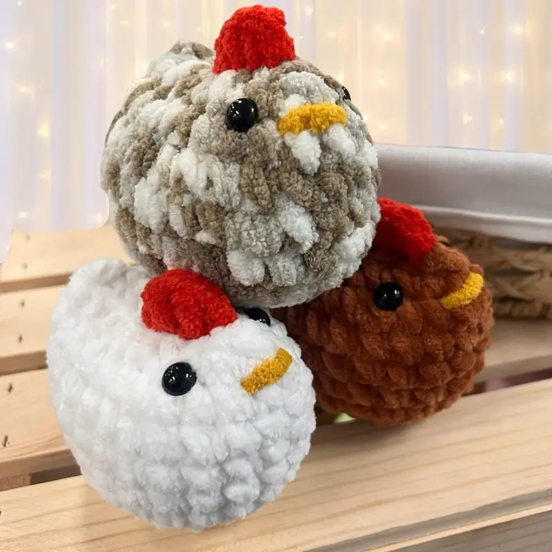 Handmade crochet chicken