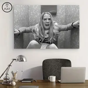 Modern Black and White Comedy Movie Poster Canvas Wall Art with Wooden Frame Vintage Hollywood Glamour Indoor Living Room Dorm Bathroom Decor