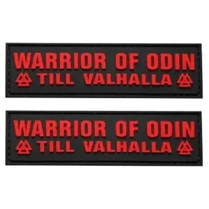 Warrior of Odin Valhalla Patch (3.5 x 1.0 PVC Rubber-W1) 2 Piece for Jackets, Vests, Hats, Backpacks, and Tactical Gears.