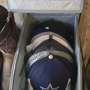 Stackable Baseball Cap Storage Box, Holds Up to 24 Hats – Durable Foldable Cardboard Organizer, Large Capacity Hat & Toy Storage Solution, Versatile Home & Bedroom Organizer, Dustproof, Space Saving