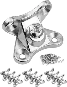 10 PCS Removable Corner Brace Bracket, Zinc Alloy L Shape Support Connector Bracket with Stainless Steel Screws, Butterfly Shape Braces for Wood Furniture Table Chair Shelves, Nickel Plated corner bracket