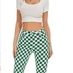 Women Green Checkered