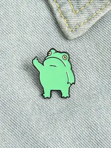 Cute Cartoon Frog Design Brooch, Fashion Alloy Badge for Daily Clothing Decor, Trendy All-match & Exquisite Brooch for Birthday Gift, Fashion Accessory