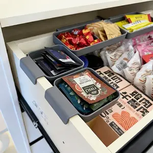 Set of 3 hanging drawer organizers, suitable for drawers up to 1.5 cm thick, designed specifically for organizing small items on your desk, such as stationery, chopsticks, spoons, forks, cutlery, and cosmetics