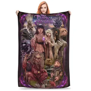 Dark Crystal Poster Print Flannel Throw Blanket - Contemporary Style, All Seasons, , Digital Printing, Polyester, 250-300gsm - Perfect Gift for Gamers  Skin-friendly, lightweight and soft