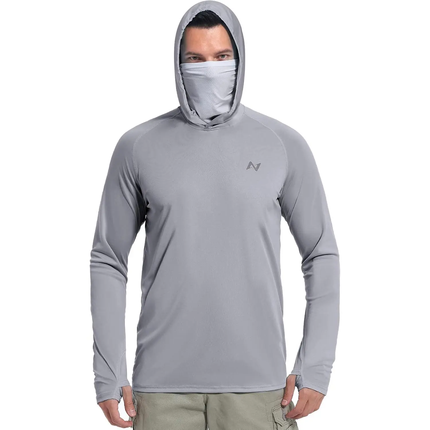 Sun Shirt UPF 50+ Men's Fishing Long Sleeve Hooded Rash Guard Hiking Swimming Running UV Protection Hoodie sweat vest comfortable sport vest