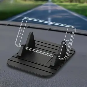 Silicone Non-Slip Car Phone Holder, Car Cellphone Mount, Cell Phone Mounts - Secure Stable Mount for Car Dashboard, Universal Fit for All Phone Sizes, Bumpy Road Resistant - Ideal for Commuters, Rideshare Partners, Easy Install & Anti-Scratch