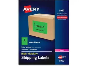 Avery High-Visibility Neon Shipping Labels