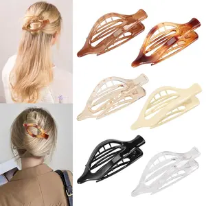 6 Packs Flat Hair Clips, Curved Claw Clips for Women, Alligator Clips for Thick Thin Hair, Strong Hold Duck Billed Clips, 4.7 Inch Hair Barrettes for Styling