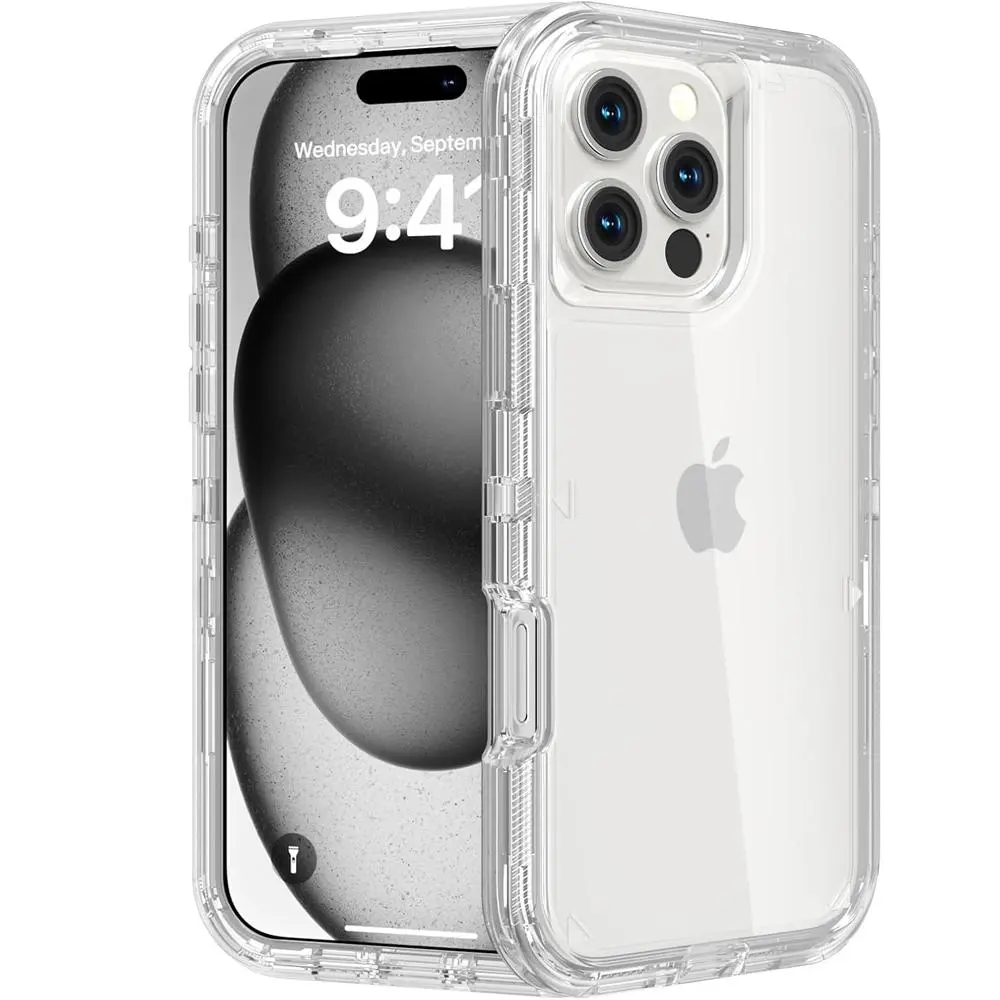 3-Layer Shockproof Clear Case for iPhone 17 Pro Max 16 15 14 13 12 11 Pro Max, Heavy Duty Transparent Military-Grade Drop Protection Cover for iPhone 17 Air iPhone Air summerwins