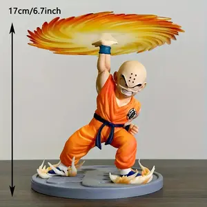 Anime-Related Decorations, Bald Sensei Ring Light Wave - Dynamic Pose Collectible Model, Orange Yellow PVC Deskp Ornament for Anime Fans, Detailed Character Statue Room Décor, Dramatic Background Scene with Exquisite Design and Craftsmanship, Durable Coll