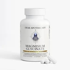 Dear Apothecary Magnesium Glycinate 275mg Elemental Supplement for Calm Sleep Muscle & Nerve Support High Absorption Chelated Formula Gentle on Stomach Vegan Non-GMO 60 Capsules