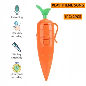 Carrot pen recorder and smooth writing ballpoint pen, cute collectible gift, portable mini novelty recording pen gift