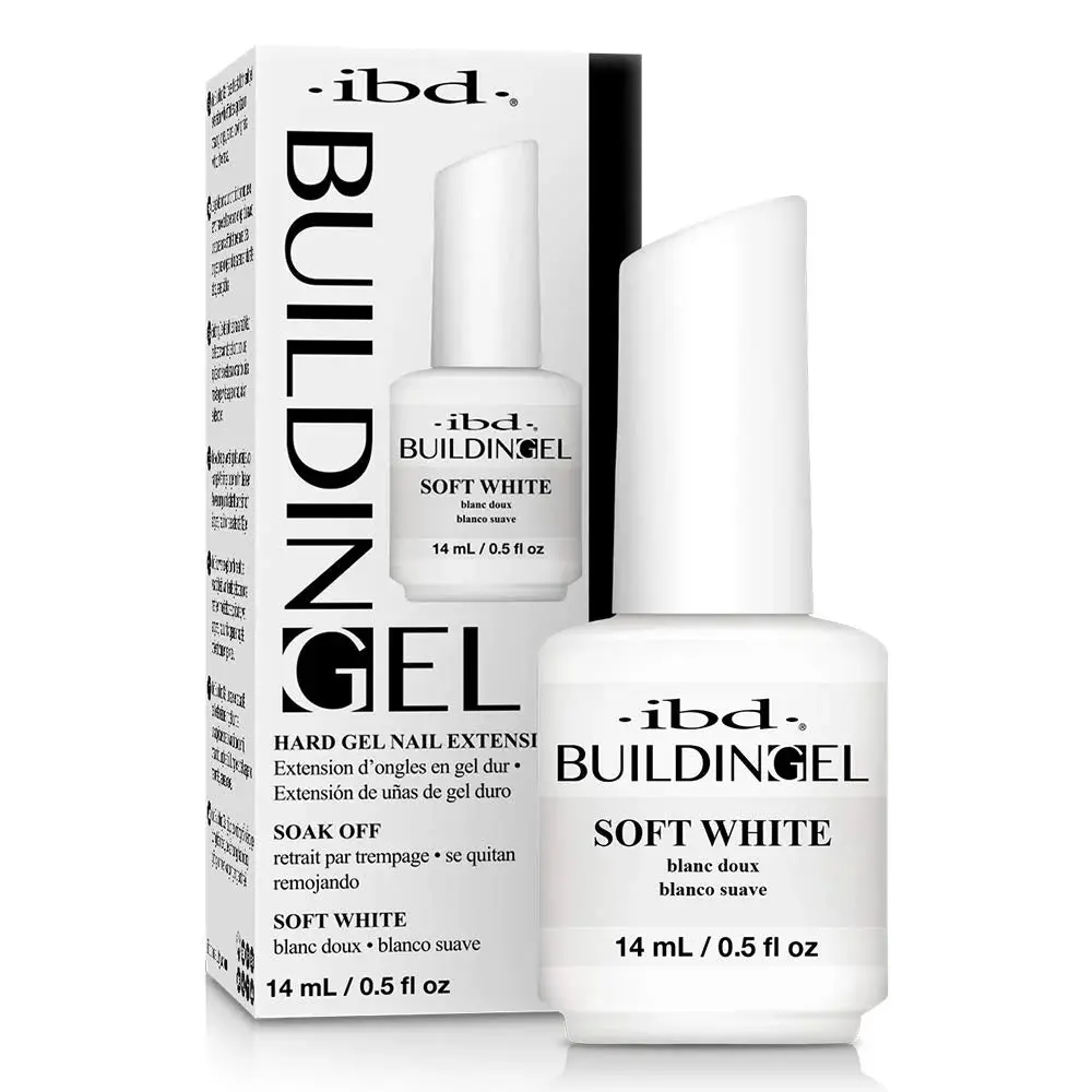 IBD Building Gel - Manicure & Nail Art Cosmetic, 0.5 fl oz Soft White Nail Polish, Single Item