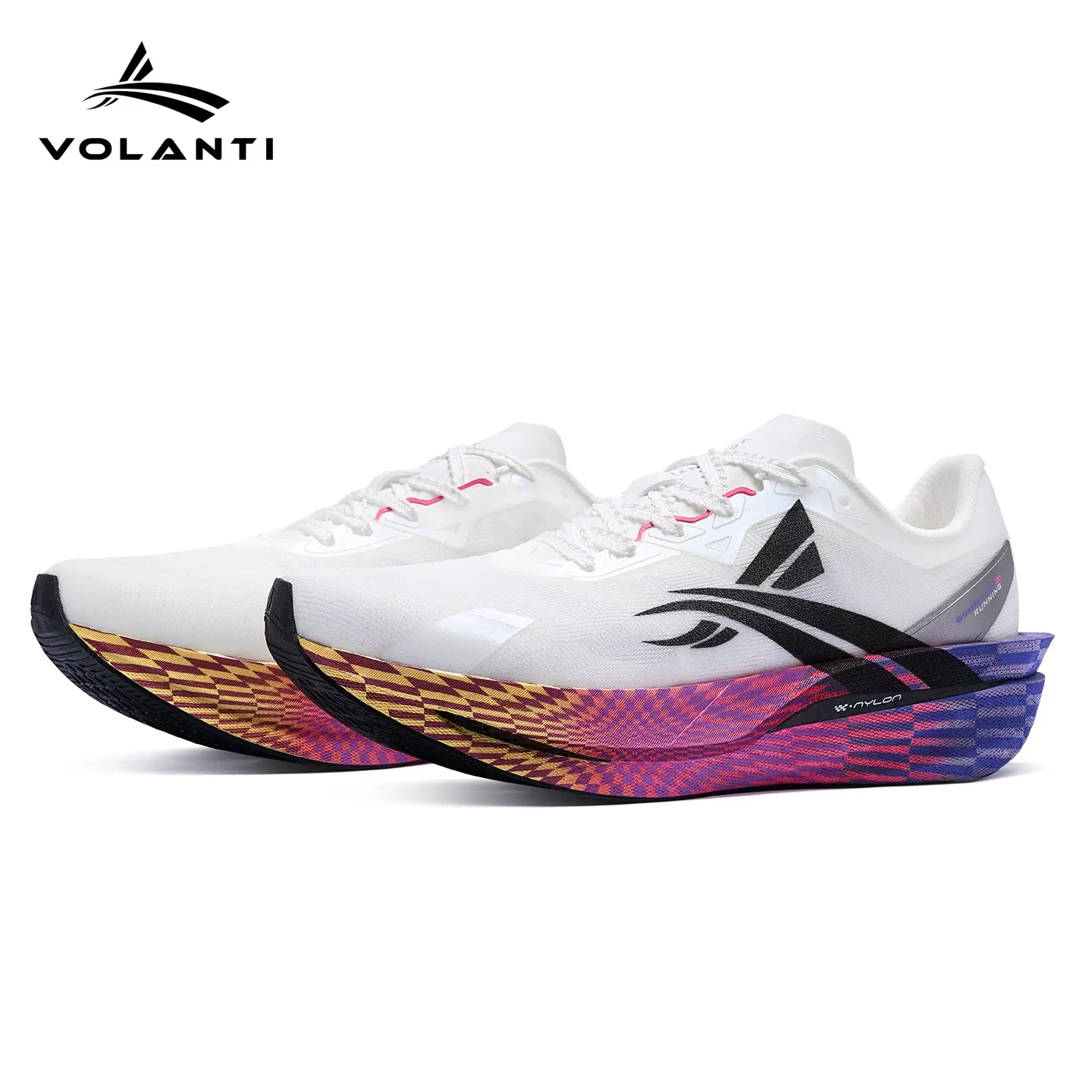 Volanti Chasing Moon Running Shoes | Marathon Sneakers Carbon Plate Supercritical Foam Lightweight Breathable Shock Absorption Non Slip Running Shoes for Racing Physical Test Middle Long Distance Running Shoes for Hyrox