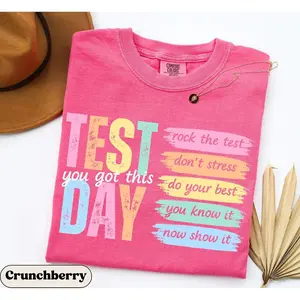 Comfort Colors Test Day Teacher T Shirt, State Testing T Shirt, Test Coordinator Final Exam Week Teacher Team T Shirt, Unisex Casual Graphic Tee