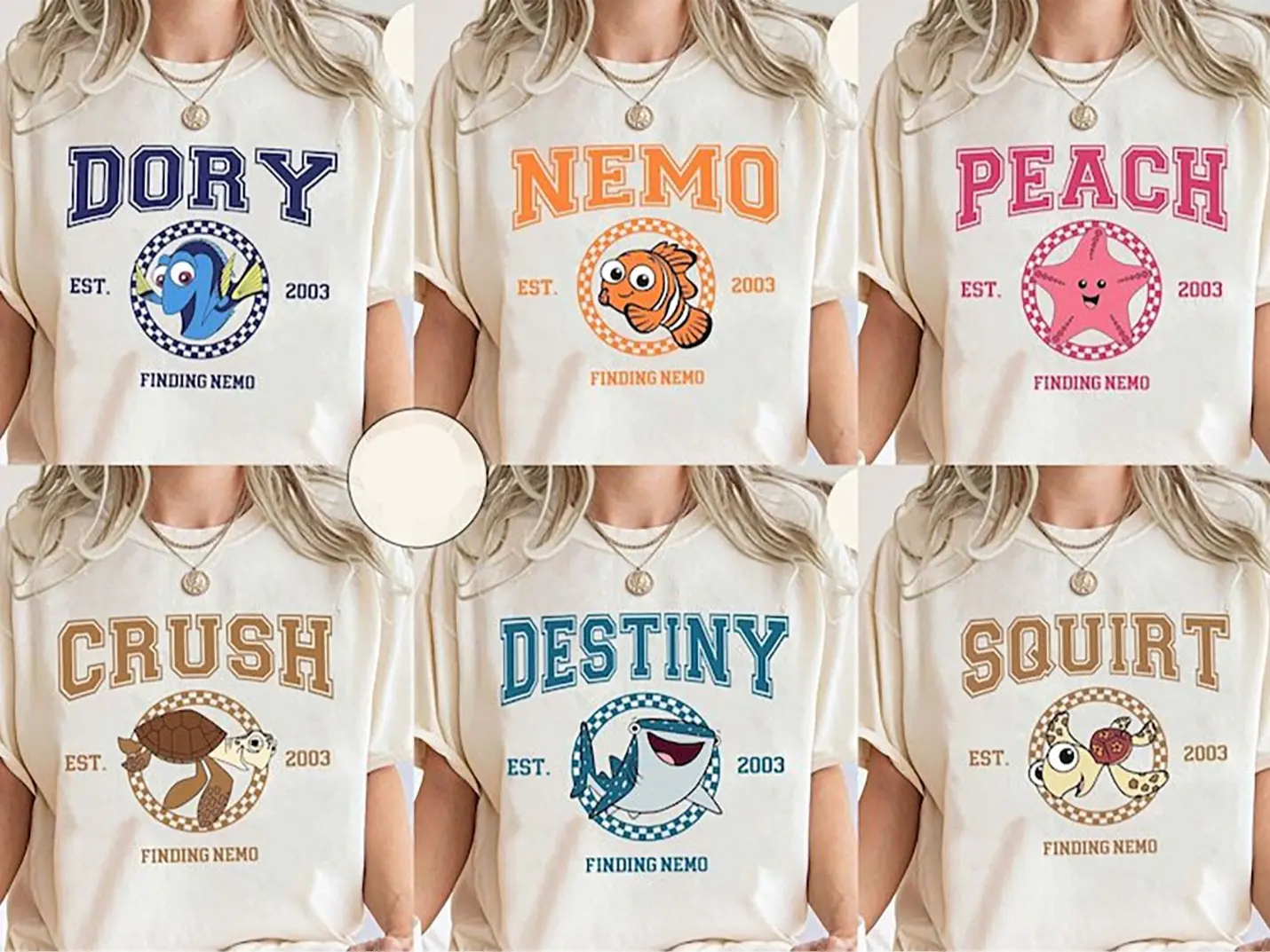 Personalized Vintage D.ney Finding All Characters Group Custom Retro Shirt, Nemo Tee, Dory Tee, WDW D.neyland Family Vacation Holiday Matching Gift, Birthday Boy Girl Tee