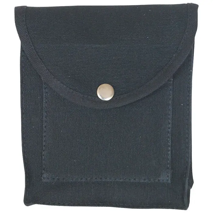 Men's Black Cotton Canvas Army Utility Belt Bag - Cotton Material Survival Gear with Functional Pocket, Dual Belt Loops, High-Capacity Multi-Compartment, Flap Top, Metal Snap Button, Utility Design