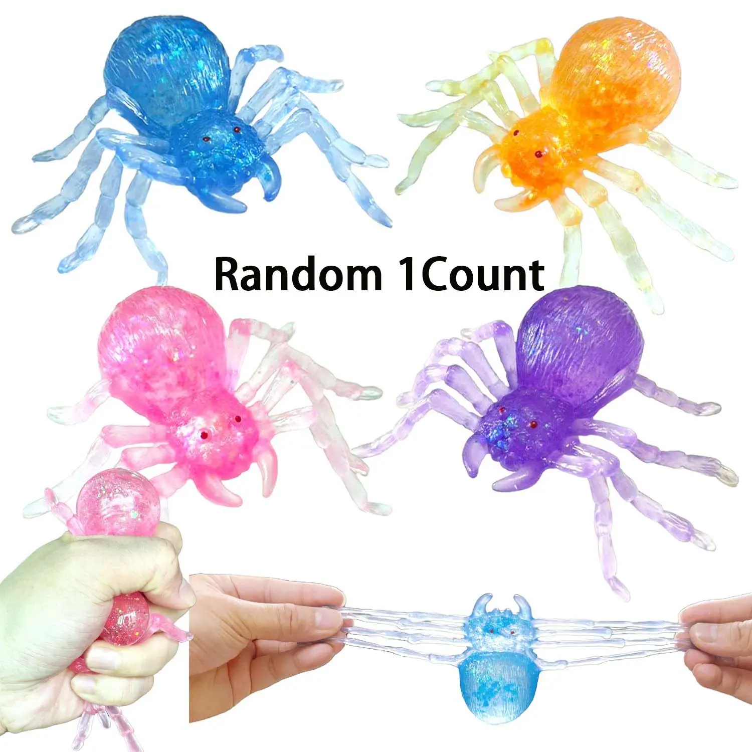 2counts Fake Spider Squishies, Super Soft Stress Balls for Adults, Slow Rising Squishy Spider, Office & Decorations, Stress Relief, Stress Relief Gadgets, Stress Relief Tools