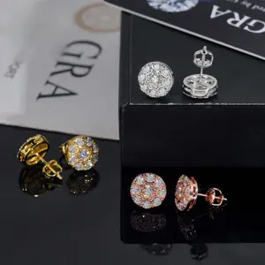 [ICE HUE]18K Gold Vacuum Plated S925 with 5A+ Sri Lanka Moissanite Earrings, Luxury Jewelry for Women & Men, Daily Wear, Classic Simple Sporty Style, Gift Idea, 10mm Stud Earrings