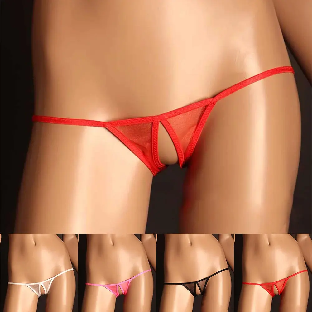 Women Sexy Briefs Mesh Low Rise G-string Elastic Thongs Ultra-Thin Underwear See Through Panties Knickers Erotic Sexy Lingerie