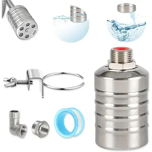 1/2 to 3/4'' 304 Stainless Steel Fully Automatic Float Valve Auto Water Level Control Shut Off Valve for Water Tanks Fish Ponds Livestock Troughs Hydroponics Pool
