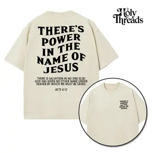 [Holy Threads] There's Power In The Name Of Jesus Acts 4:12 Unisex Washed T-shirt Vintage Tee Jesus Shirt Jesus Tee Christian Merch Christian Apparel God Apparel christian  bible  shirt