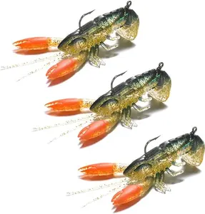 Soft Fishing Lure Crawfish Bait Shrimp Lobster Claw Artificial Lure Swimbait 8cm/14g