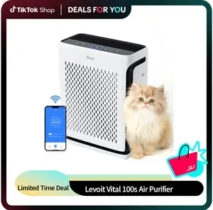 Levoit Vital 100S High Performance Pet Air Purifier for Home Large Room (Up to 1110 Ft²) with True HEPA Filter, Light Sensors, Smart WiFi, Sleep Mode, US Plug – for Pet Odors, Dust, Allergies (HEPA Filter Replacements Available) DealsForYouDays