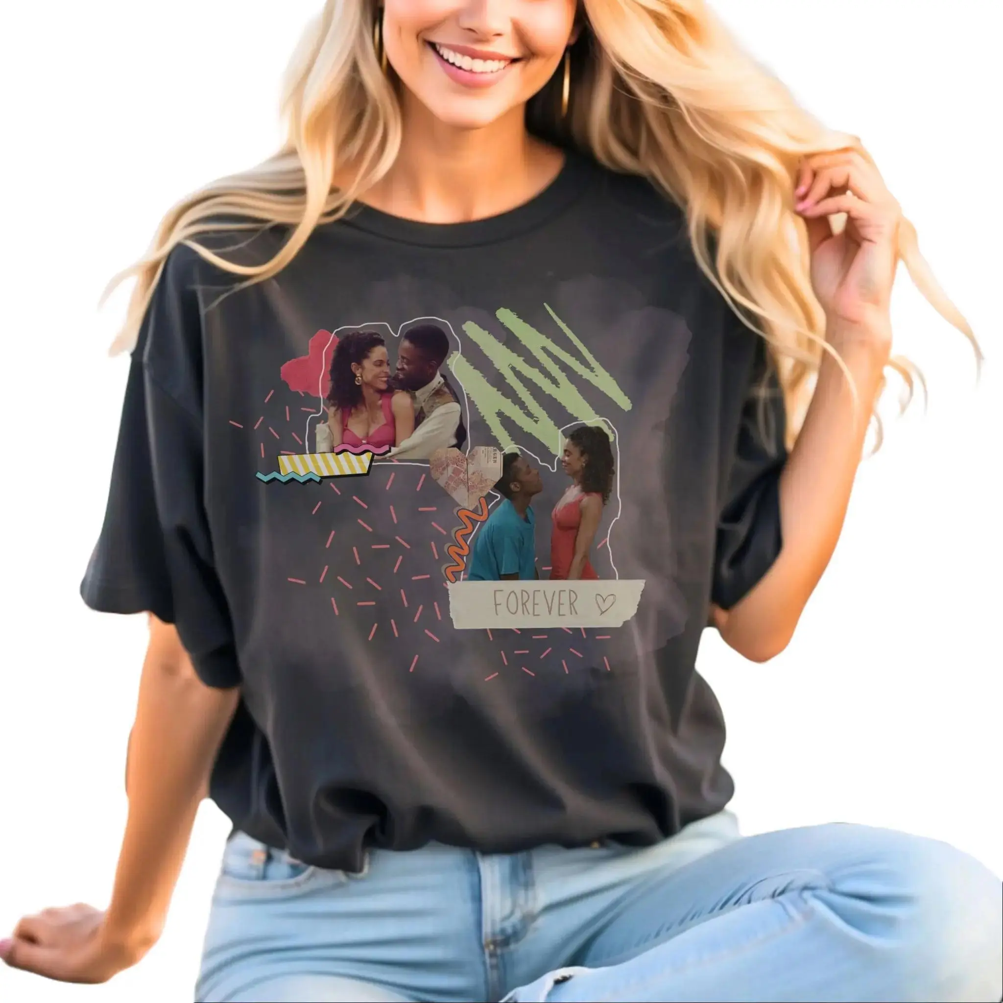 Vintage 90s Sitcom Shirt Inspired By A Different World Tv Show - Dwayne And Whitley Tee For 90s Fashion Fans Tshirt Fit Printed
