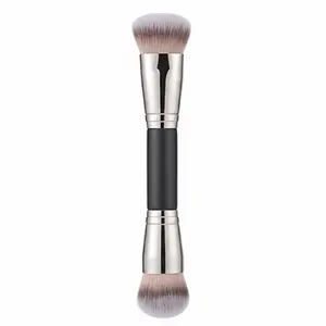 Dual‑Ended Foundation & Contour Makeup Brush Premium Synthetic Bristles for Liquid Cream & Powder Face Blending Sculpting Defining Tools for Foundation & Contour Application