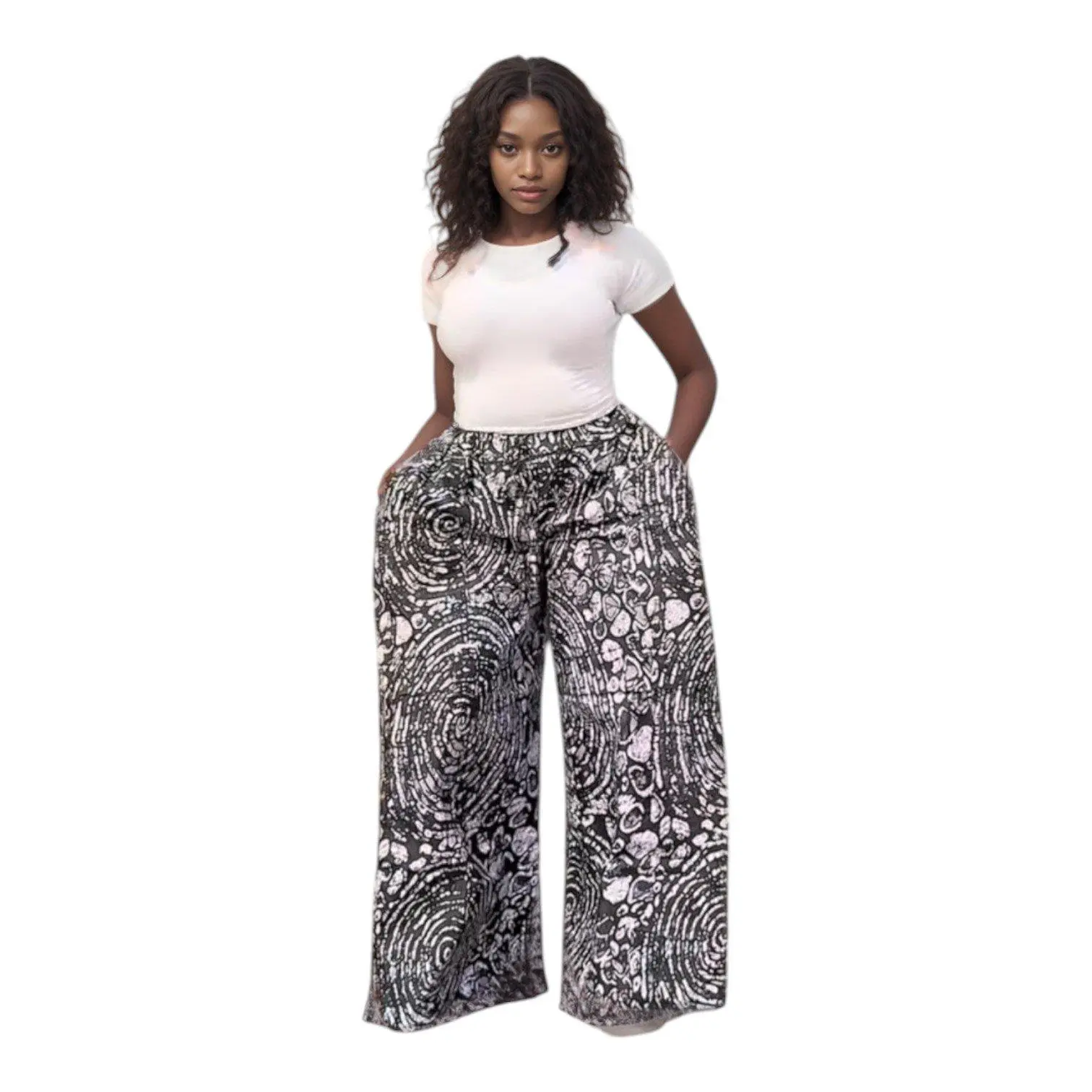 Pattern Print Baggy Pants Pattern Print Baggy Pants