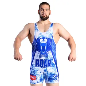 ROAR-INT Lion Men's Bodywear Singlet – Wrestling, Powerlifting, Gym, and Bodybuilding Uniform Vest