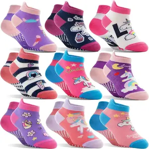 KF5-SOC015   Baby Girls Boys Toddlers Grips Socks Kids Non Slip Anti Skid Ankle Cotton No Show Socks with Grippers