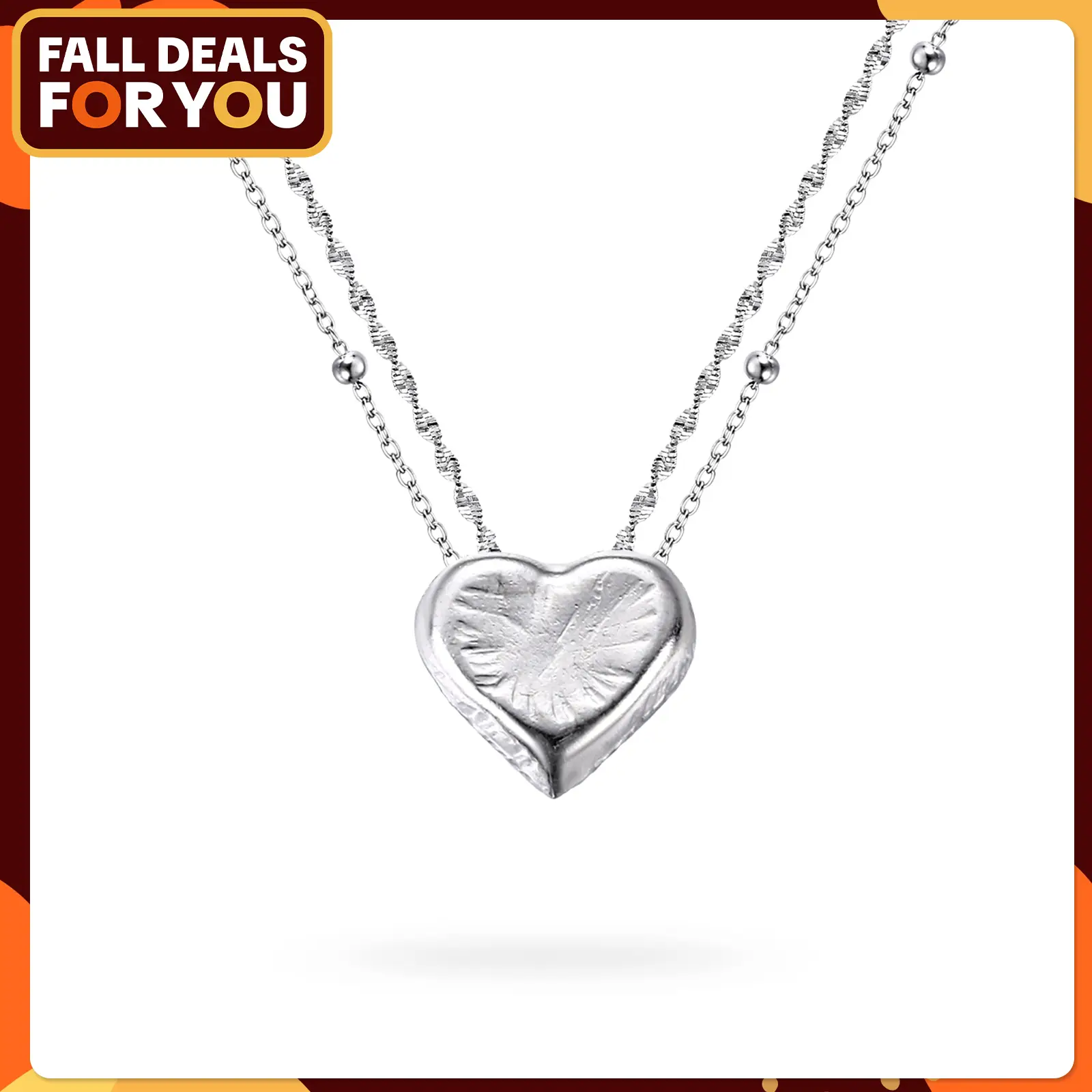 {Gift for Her} S925 Heart Pendant Necklace with Platinum Plating - D-POW Romantic, 18" Chain, Hypoallergenic & Tarnish-Resistant, Perfect Valentine's