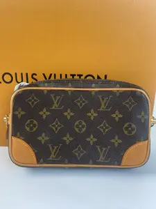 Pre-owned Louis Vuitton Monogram Canvas Wallet with Brown Leather Accents and Gold Hardware