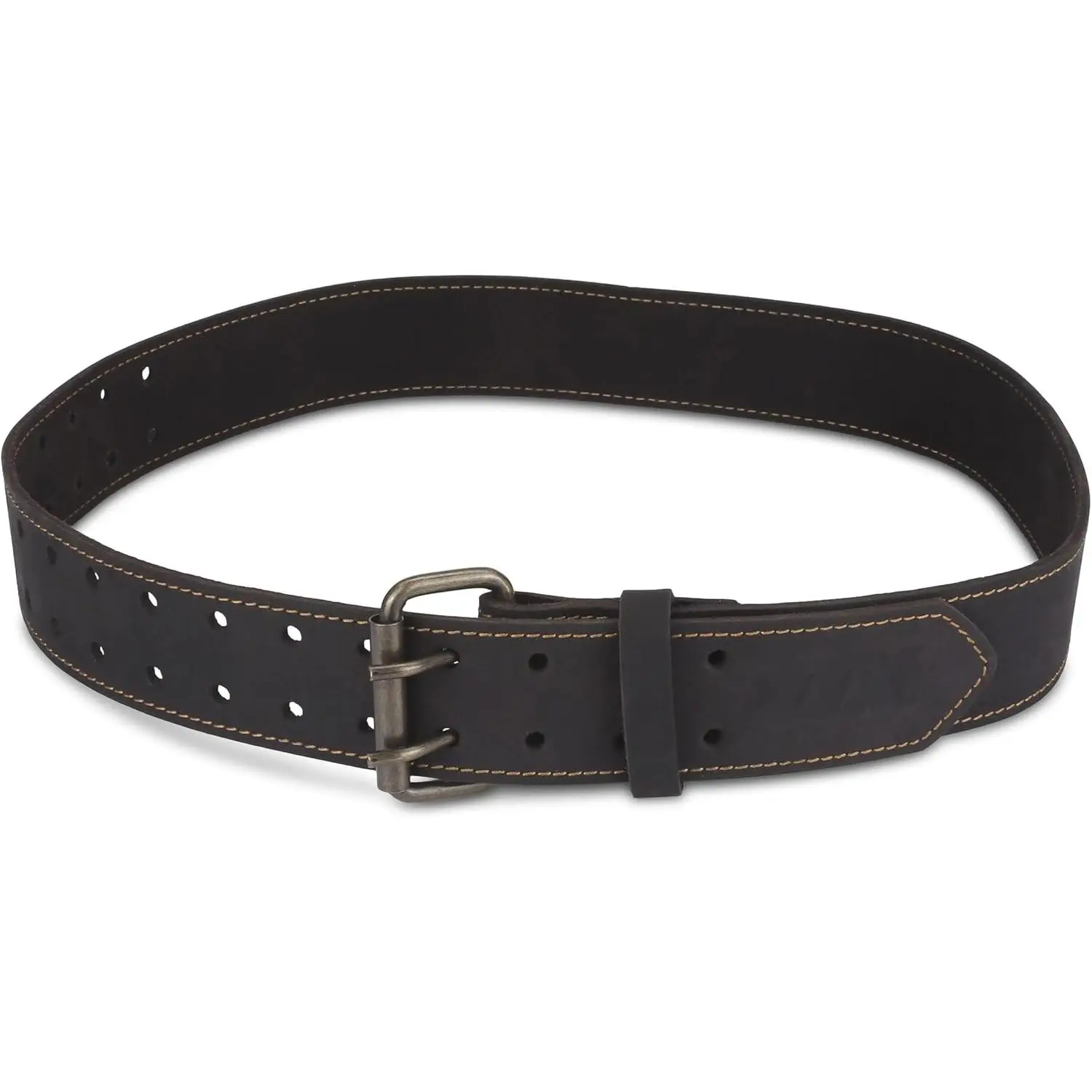 Pro 2 Inch Leather Tool Belt - Oil Tanned Full Grain Leather - Perimeter Stitched Construction Belt with Rivets - 28" to 44" Length - Cinturon Para Construccion