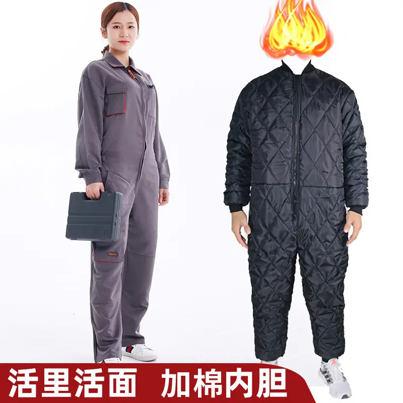 Medium grey jumpsuit with cotton