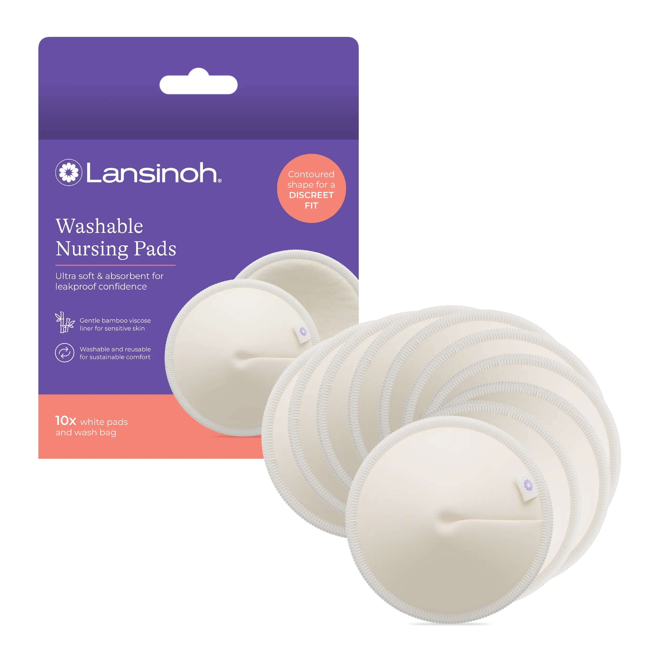 Washable Nursing Pads, 10 Count Washable Nursing Pads, 10 Count